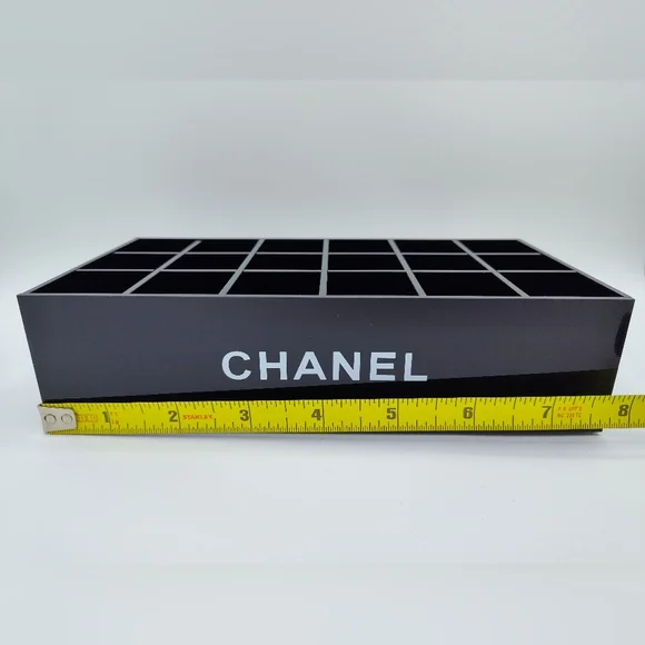 CHANEL Black Acrylic 16-Slot Display Organizer NIB Boutique Beauty Stand - Picture 2 of 3